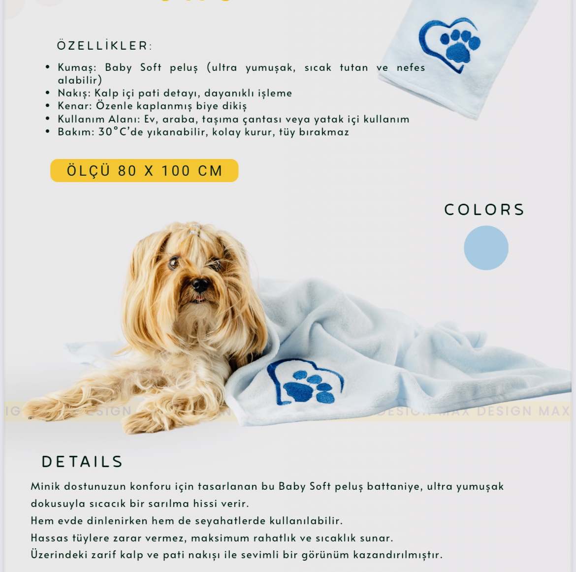 KEDİ & KÖPEK BATTANİYESİ 80x100